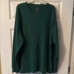 Polo Ralph Lauren Green Long Sleeve Sleep Shirt - Gently Worn/Smoke & Pet Free